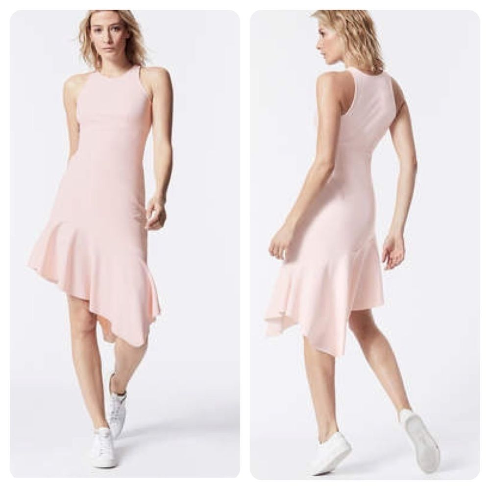 Carbon38 Womens Pink Sleeveless Waterfall Midi Dress Medium Asymmetrical M